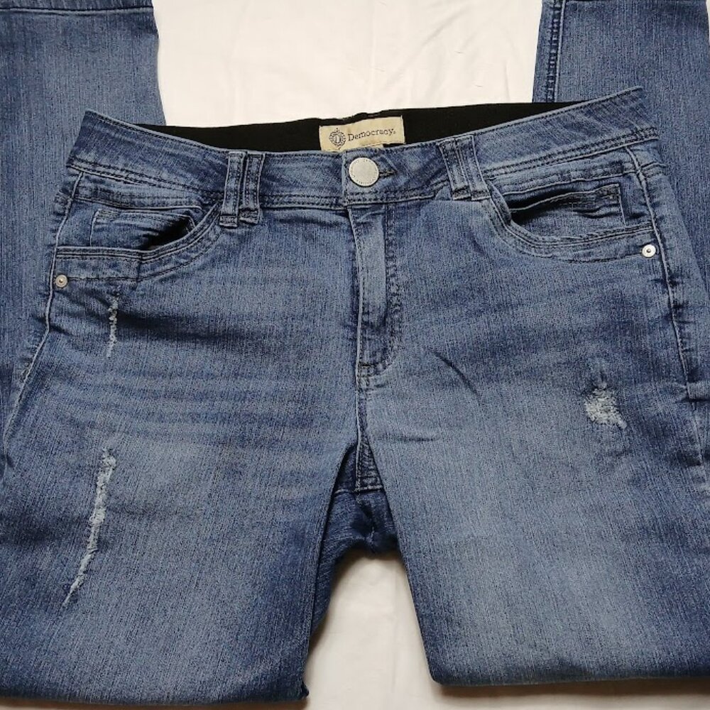 Democracy Jeans Women Blue Ab Tech Skinny Slimming Waist Jegging Size 12
